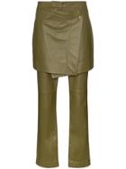 Sies Marjan Judy Apron Front Leather Trousers - Green