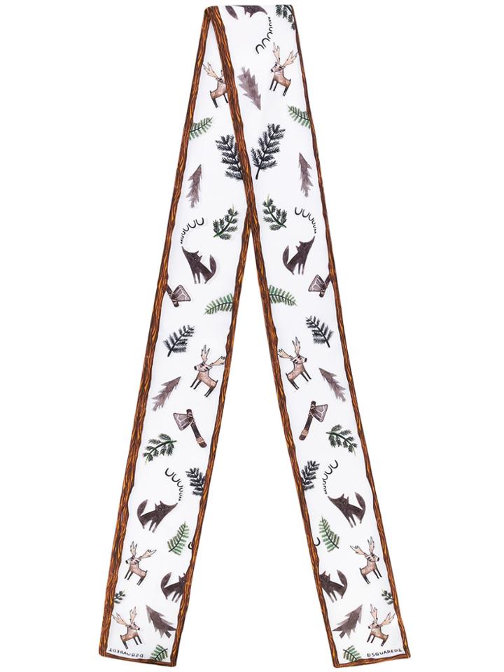 Dsquared2 Animal Print Scarf - White