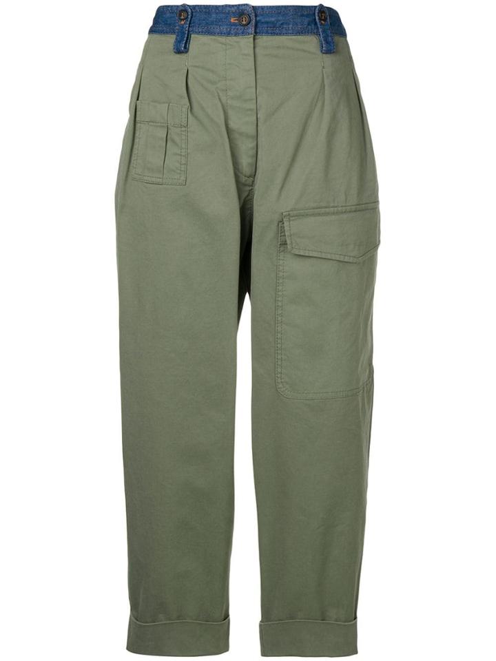 No21 Denim Waistband Trousers - Green