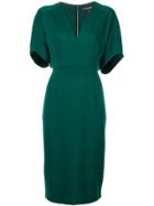 Narciso Rodriguez V-neck Fitted Dress - Green