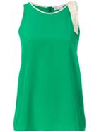 Red Valentino Lace Trim Tank Top - Green
