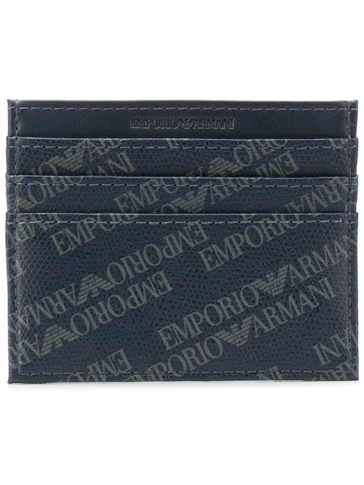 Emporio Armani Logo Print Cardholder - Blue