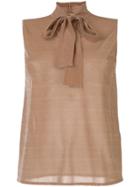 Roberto Collina Bow Detail Blouse - Nude & Neutrals