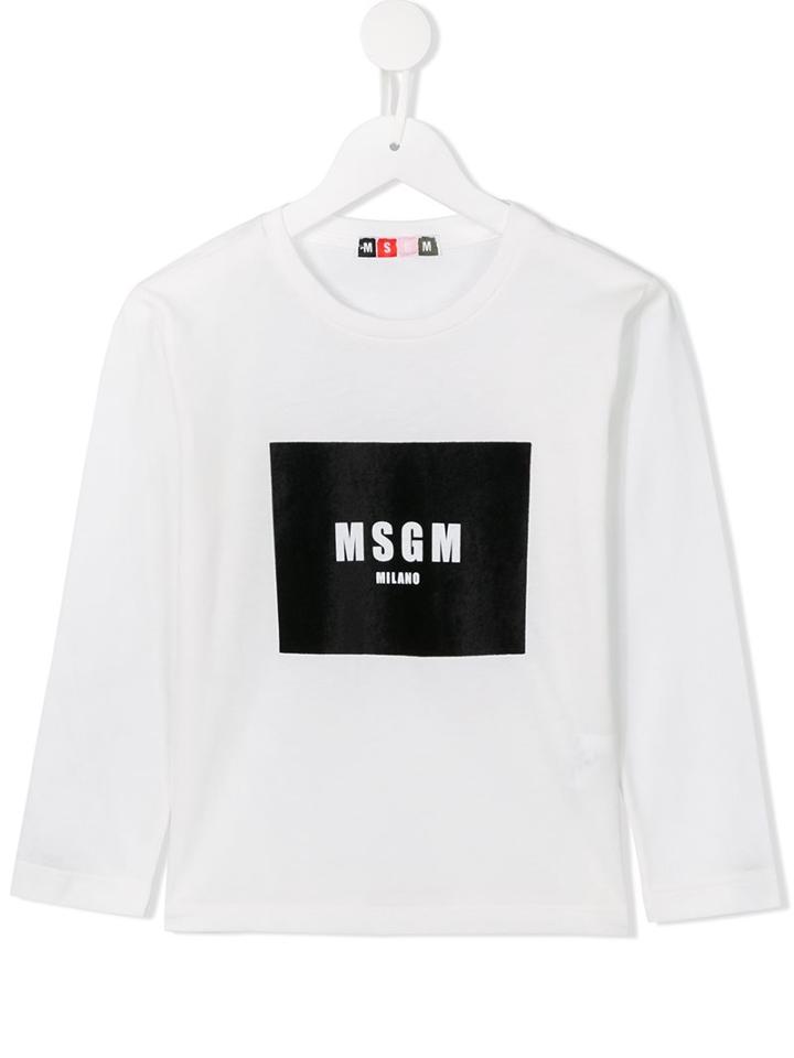 Msgm Kids Logo Patch T-shirt