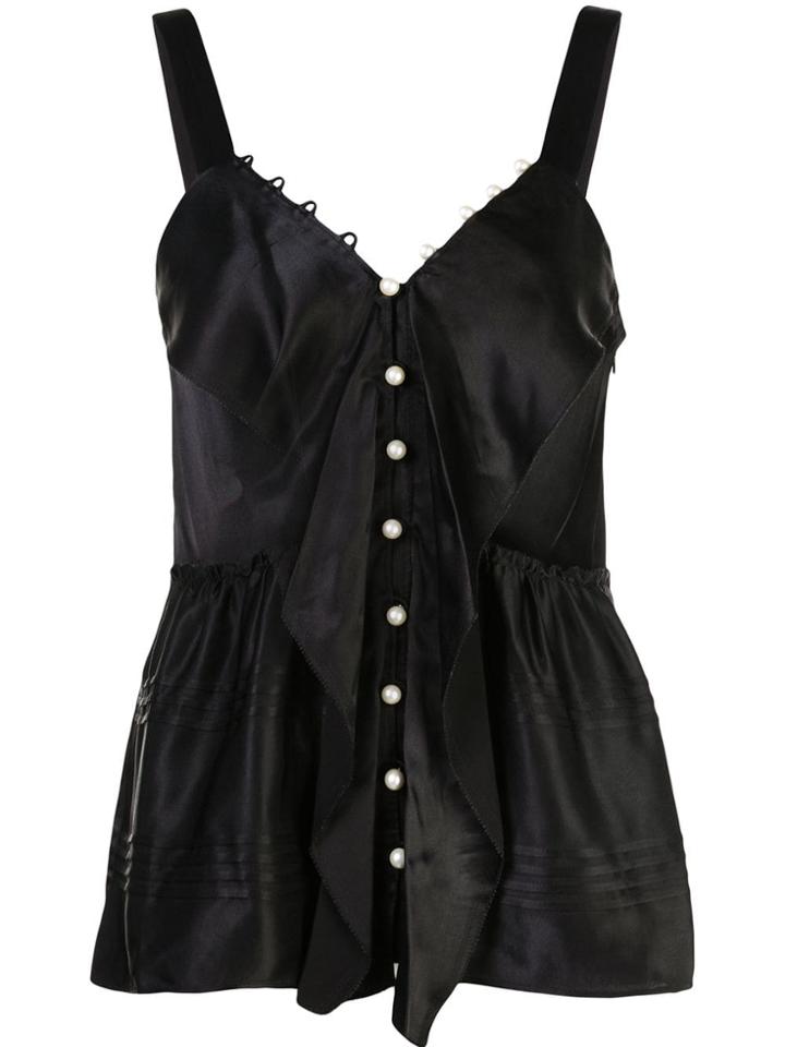 3.1 Phillip Lim Pearl Button Blouse - Black