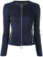 Drome Suede Zip Jacket, Women's, Size: Large, Blue, Lamb Skin/viscose/polyester