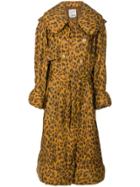 Moschino Vintage Leopard Print Padded Raincoat - Brown