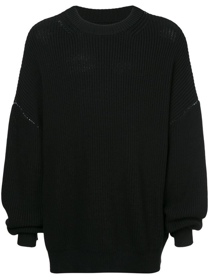 Unused Dropped Shoulders Knit Jumper - Black