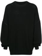 Unused Dropped Shoulders Knit Jumper - Black