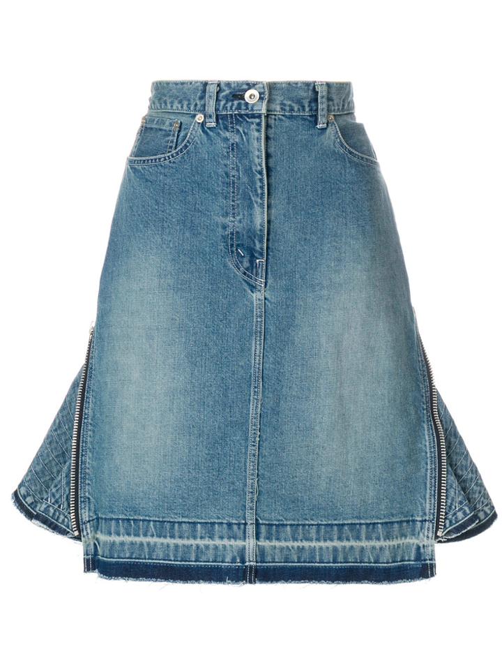 Sacai Flared Denim Skirt - Blue