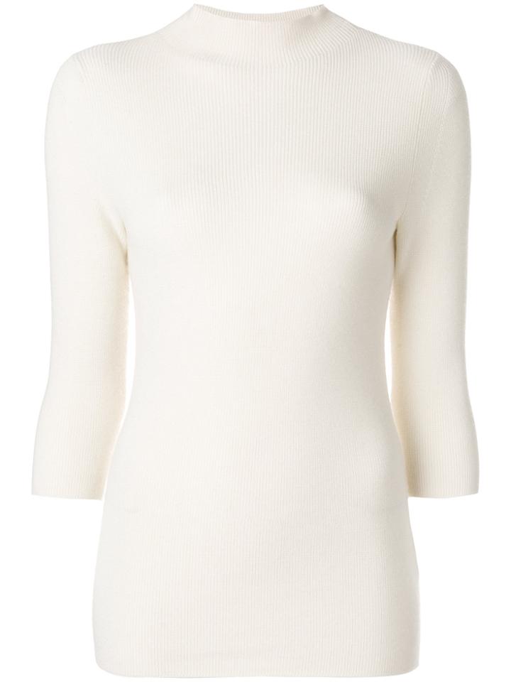 Pringle Of Scotland Ribbed Mock Neck Jumper - White