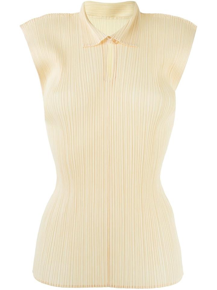 Issey Miyake Vintage Classic Collar Pleated Top