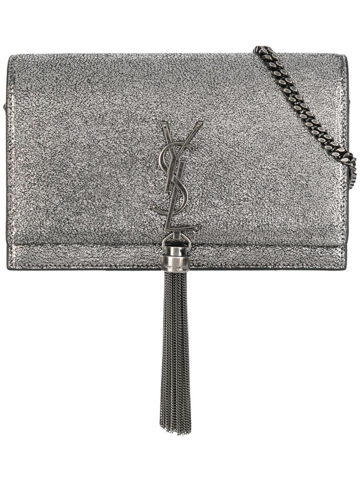 Saint Laurent Kate Monogram Tassel Bag - Grey