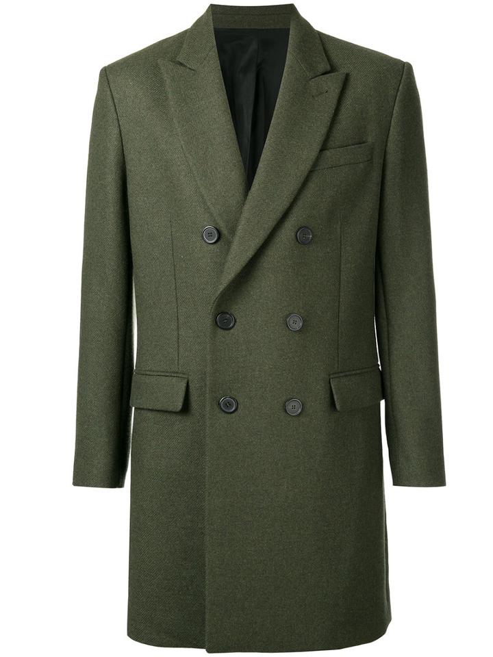 Ami Alexandre Mattiussi - Double-breasted Coat - Men - Virgin Wool/polyimide - 52, Green, Virgin Wool/polyimide