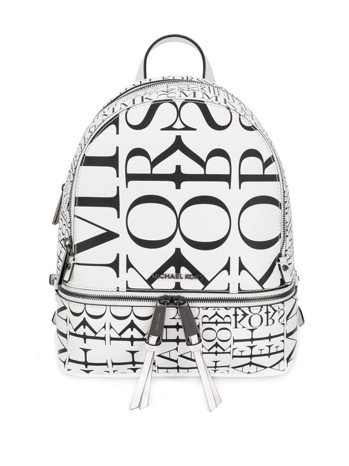 Michael Michael Kors All-over Logo Backpack - White