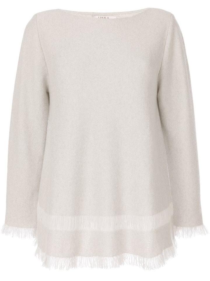 Liska Fringe Detail Sweater - Neutrals