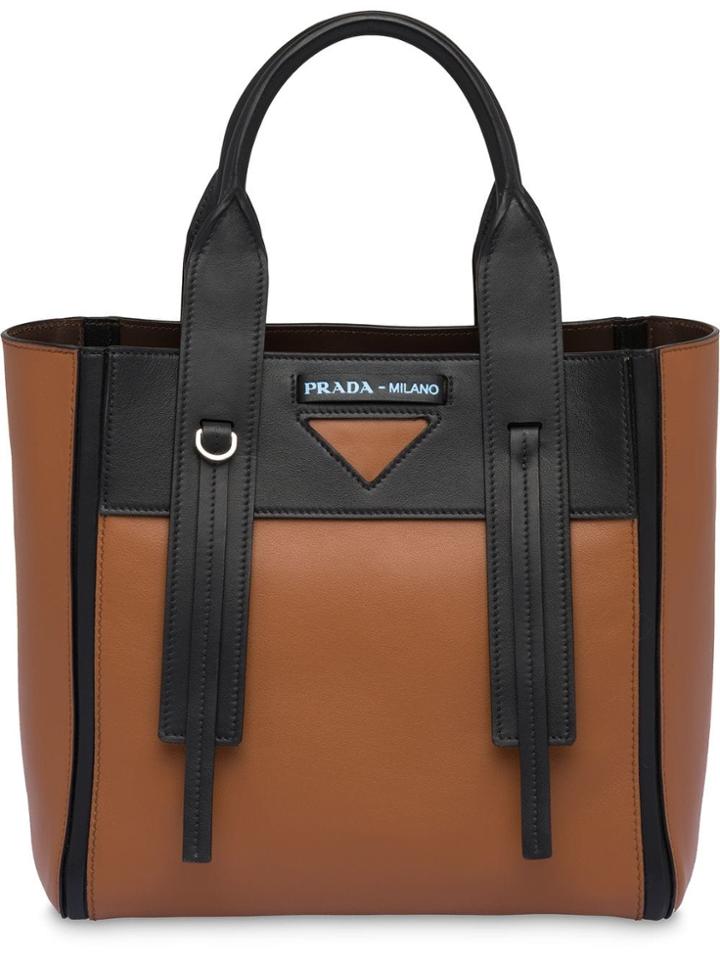 Prada Prada Ouverture Small Leather Bag - Brown