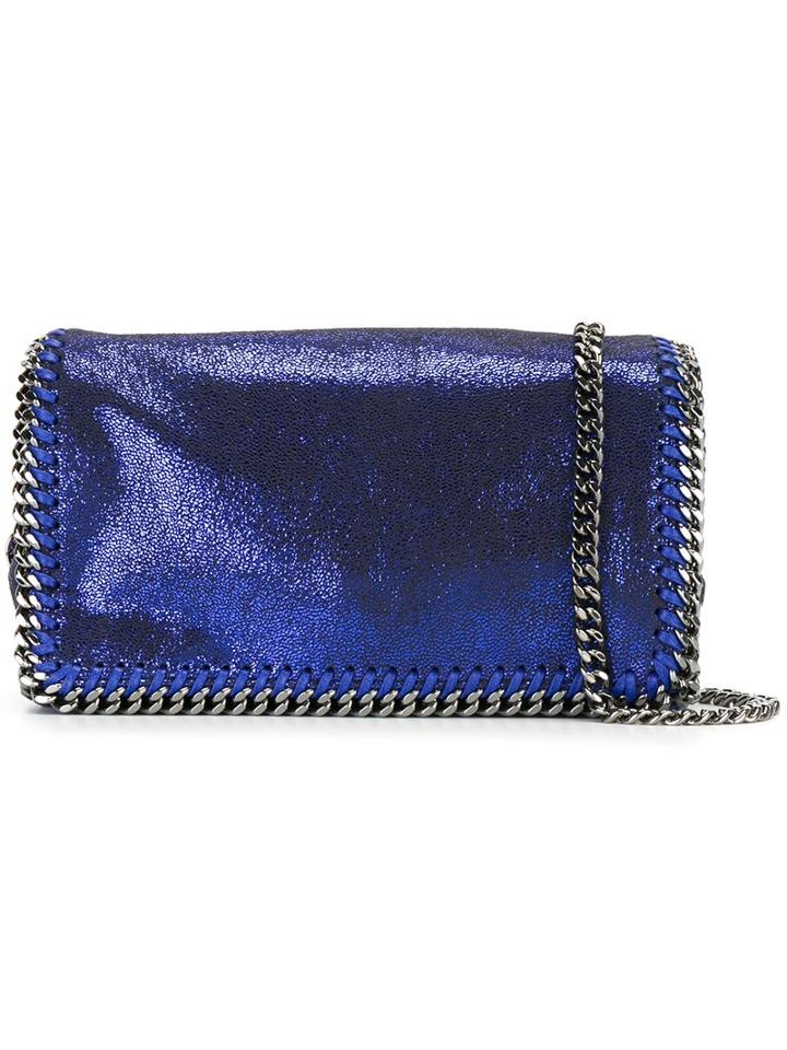 Stella Mccartney Tiny 'falabella' Crossbody Bag, Women's, Blue, Artificial Leather