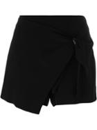Ermanno Scervino Wrapped Detail Shorts, Women's, Size: 42, Black, Viscose/acetate/spandex/elastane