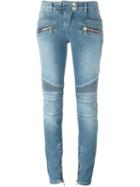 Balmain Biker Jeans, Women's, Size: 42, Blue, Cotton/spandex/elastane