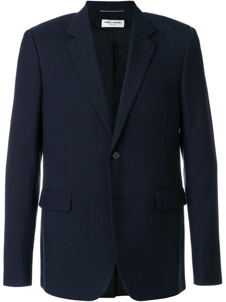 Saint Laurent Tailored Fitted Blazer - Blue