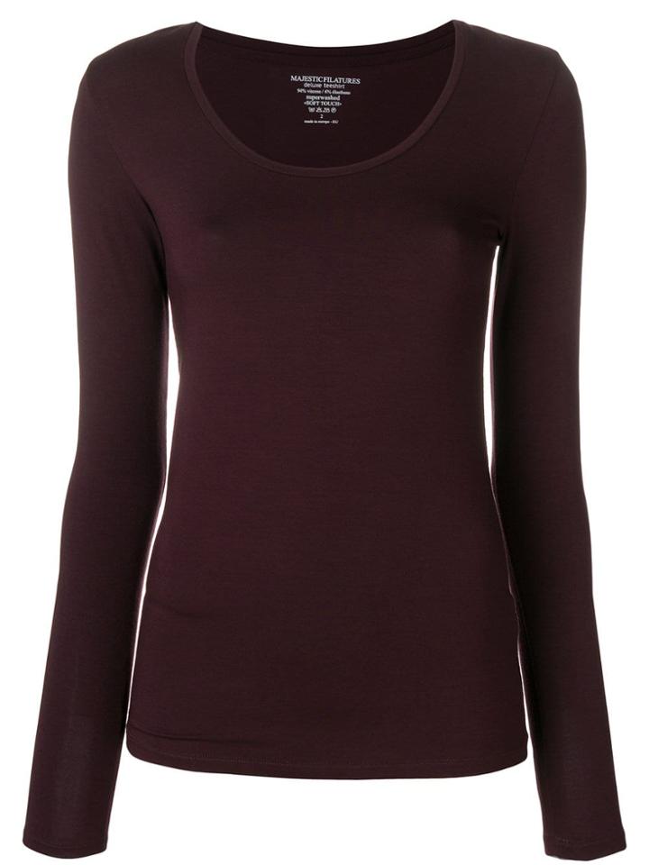Majestic Filatures Scoop Neck Top - Pink & Purple
