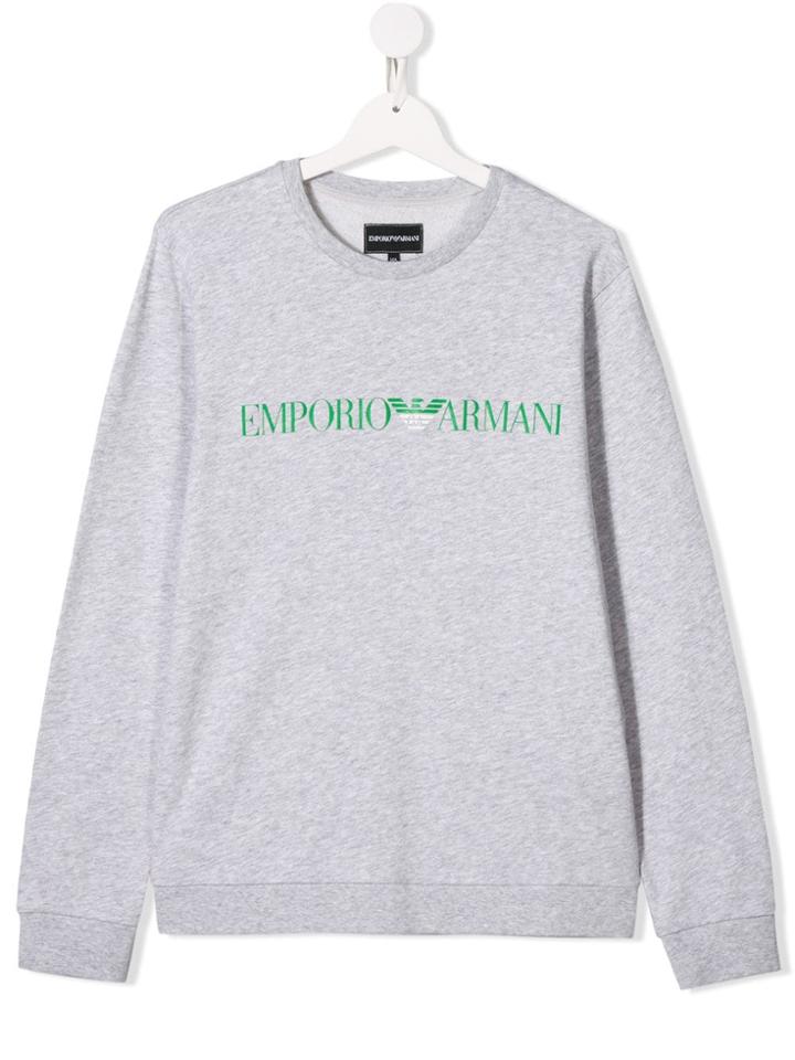 Emporio Armani Kids Logo Long-sleeve Sweatshirt - Grey