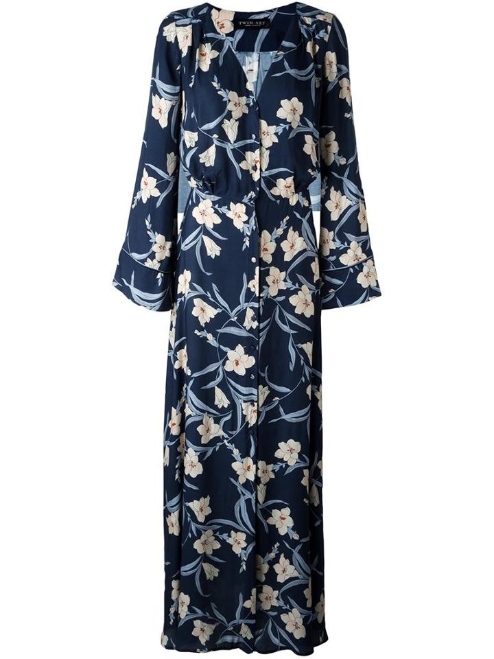 Twin-set Floral Print Maxi Dress