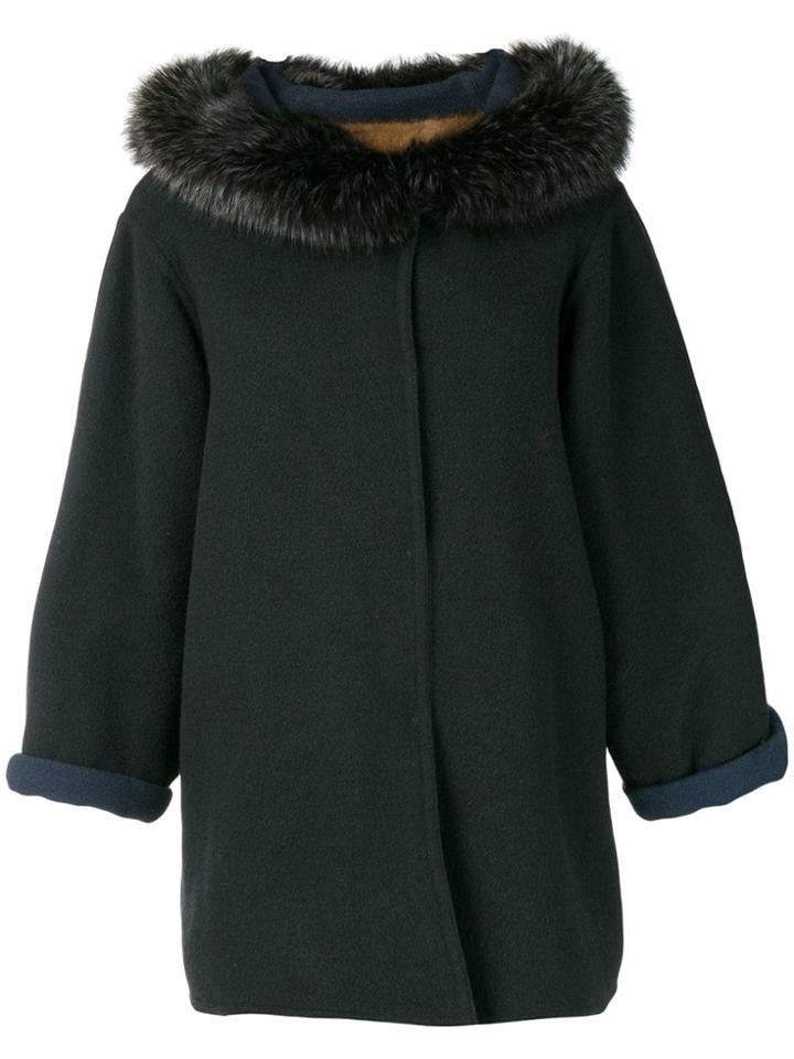 A.n.g.e.l.o. Vintage Cult 1980's Fur Trim Coat - Blue