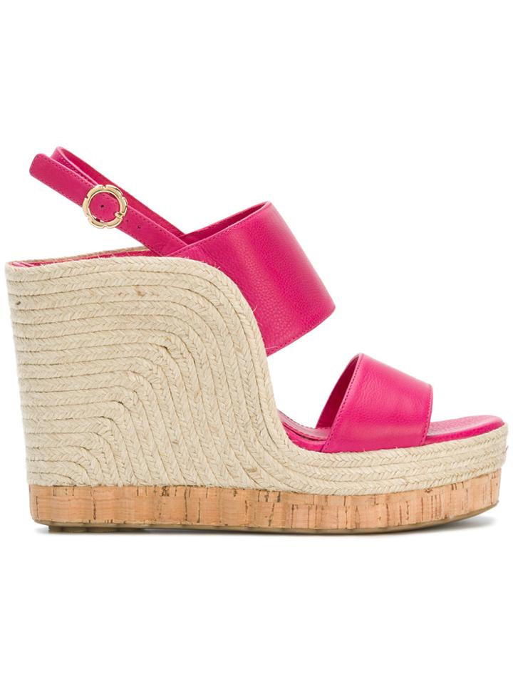 Salvatore Ferragamo High Wedge Sandals - Pink & Purple