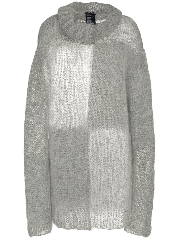 Ann Demeulemeester Oversized Turtle Neck Mohair Cotton-blend Sweater -