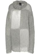 Ann Demeulemeester Oversized Turtle Neck Mohair Cotton-blend Sweater -