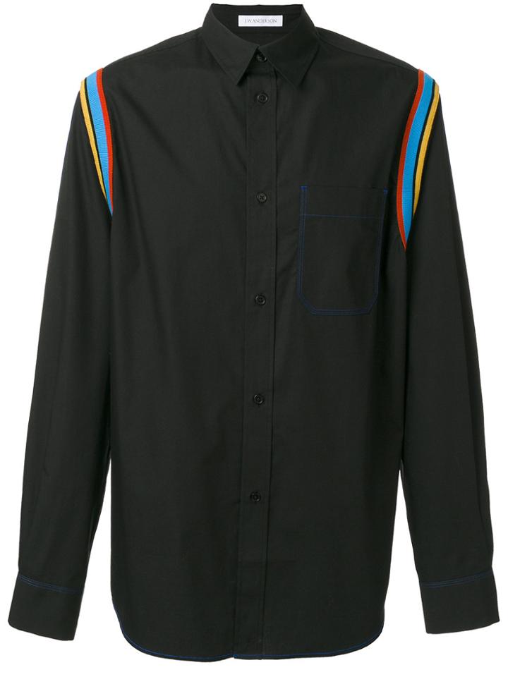 Jw Anderson Contrast Striped Shirt - Black