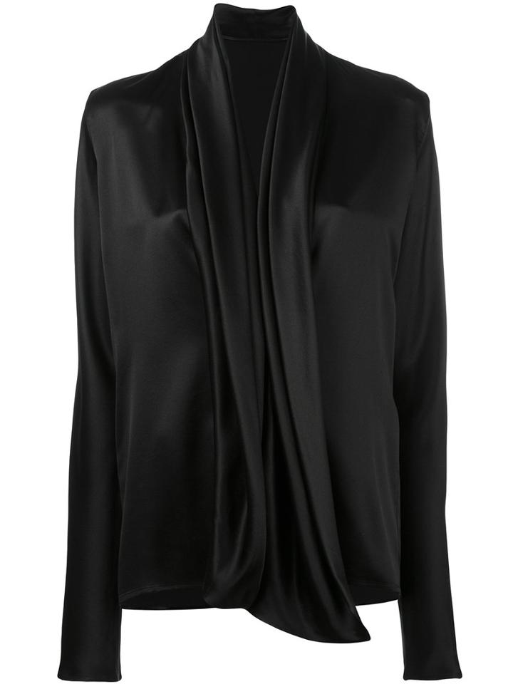 Haider Ackermann - Draped Blouse - Women - Silk - 38, Black, Silk