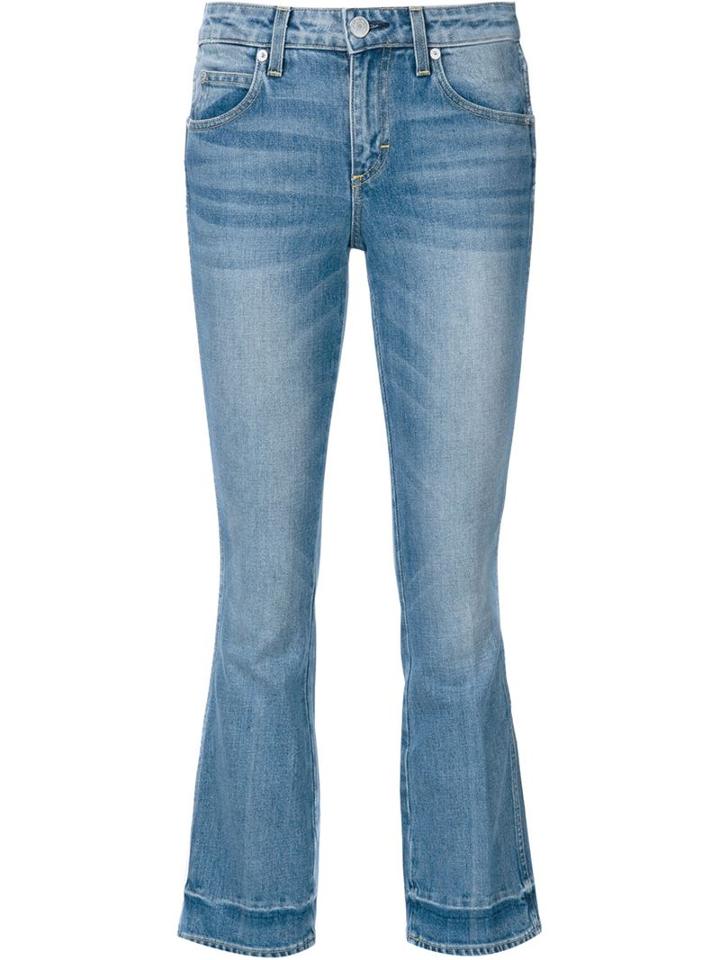 Amo Cropped Flared Jeans, Women's, Size: 28, Blue, Cotton/spandex/elastane