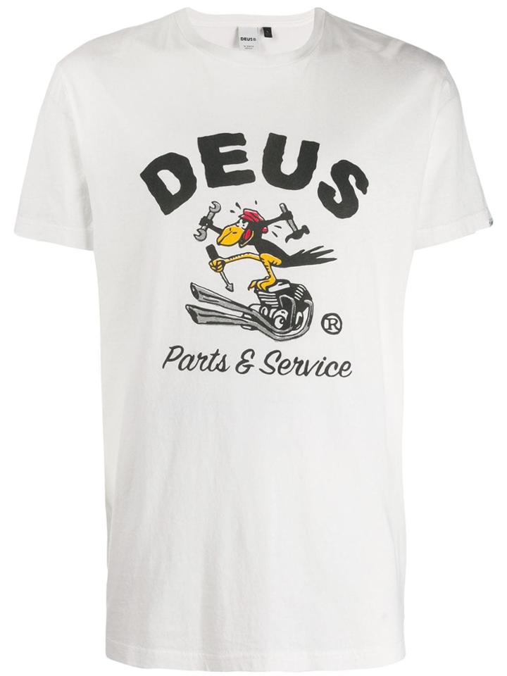 Deus Ex Machina Parts & Service Print T-shirt - White