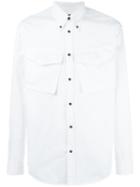 Dsquared2 Crinkled Flap Pocket Shirt, Men's, Size: 50, White, Cotton