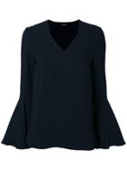 Les Copains Long-sleeve Flared Top - Blue