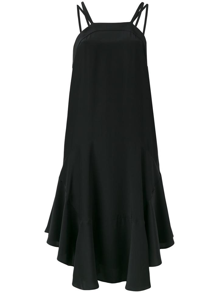 Barbara Bui - Open Back Ruffle Dress - Women - Silk - 38, Black, Silk