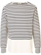 Loveless Striped Boatneck Sweatshirt - White
