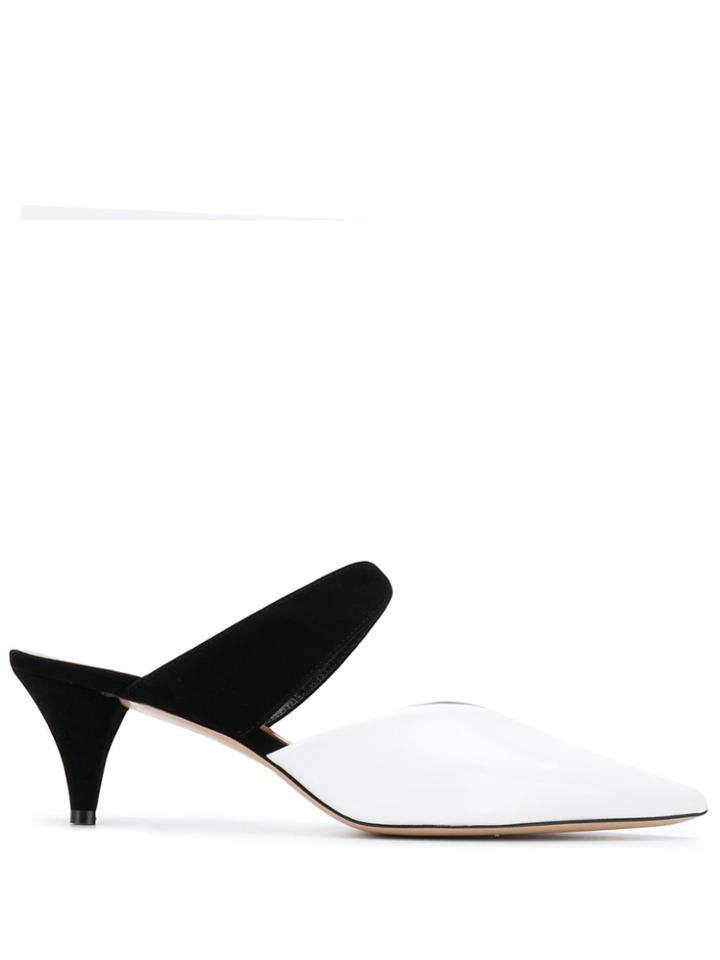 Self-portrait Marina Colour-block Mules - Black