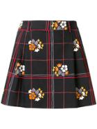 Miu Miu Floral Grid Mini Skirt - Black