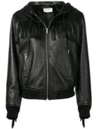 Saint Laurent Fringed Hooded Jacket - Black