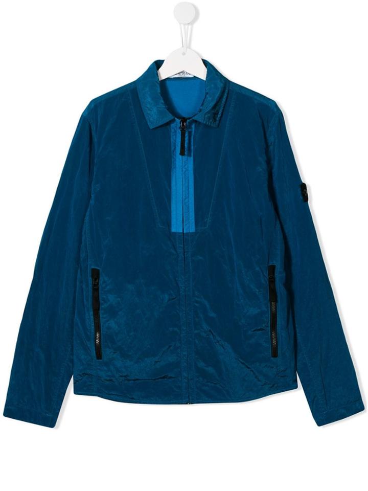 Stone Island Junior Zip-up Sweat Jacket - Blue