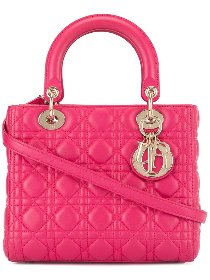 Christian Dior Vintage Lady Dior Cannage 2way Hand Bag - Pink