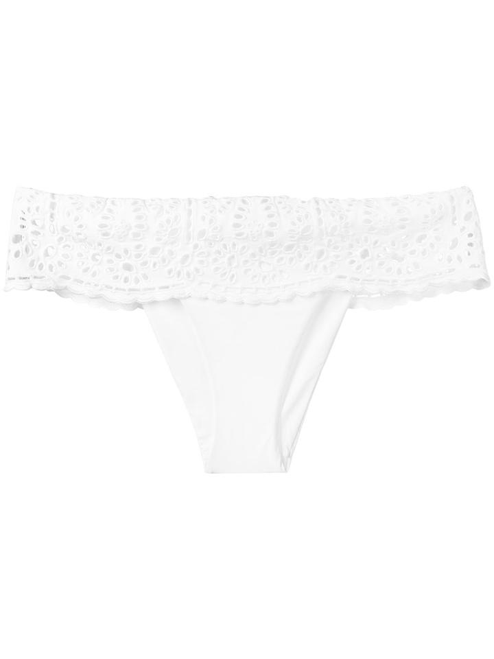 Ermanno Scervino - Lace Frill Bikini Bottoms - Women - Polyamide/spandex/elastane - I, White, Polyamide/spandex/elastane