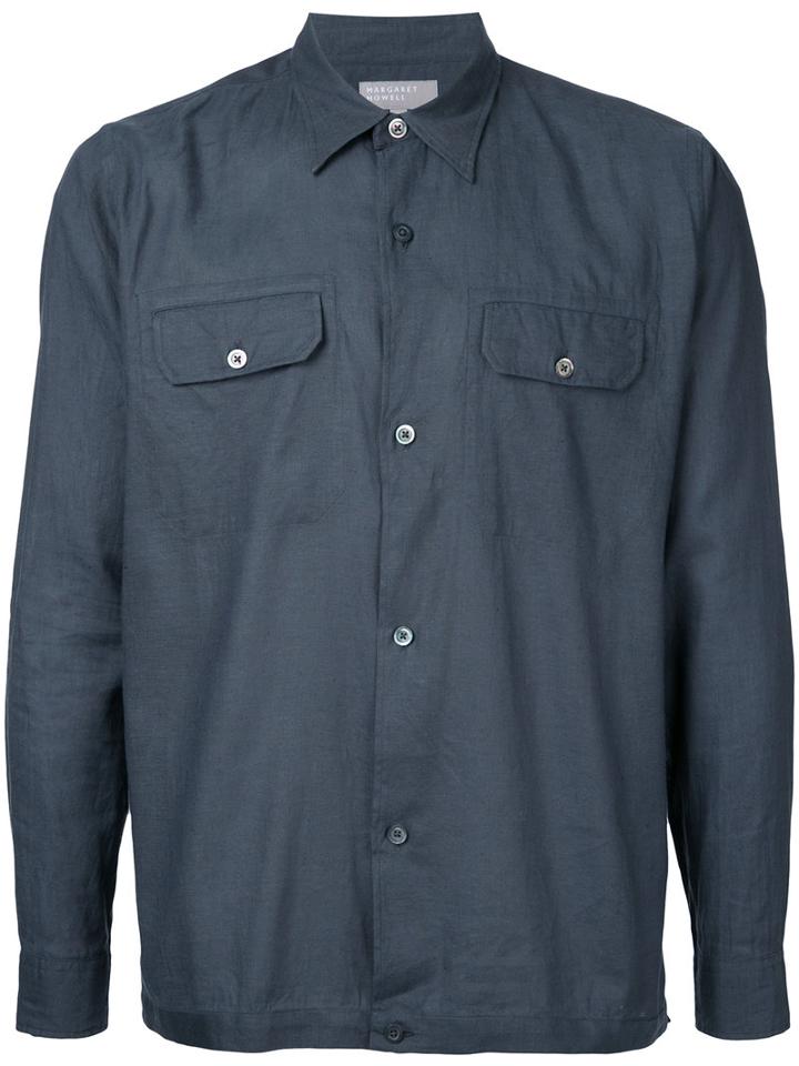 Margaret Howell - Chest Flaps Shirt - Men - Linen/flax - M, Grey, Linen/flax