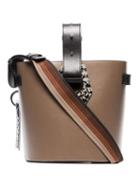 Ganni Logo Tag Bucket Bag - Brown