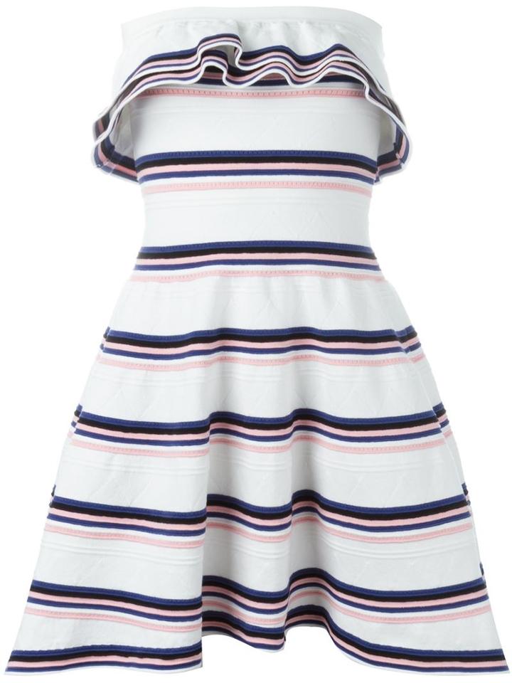 Msgm Stripe Ruffle Dress