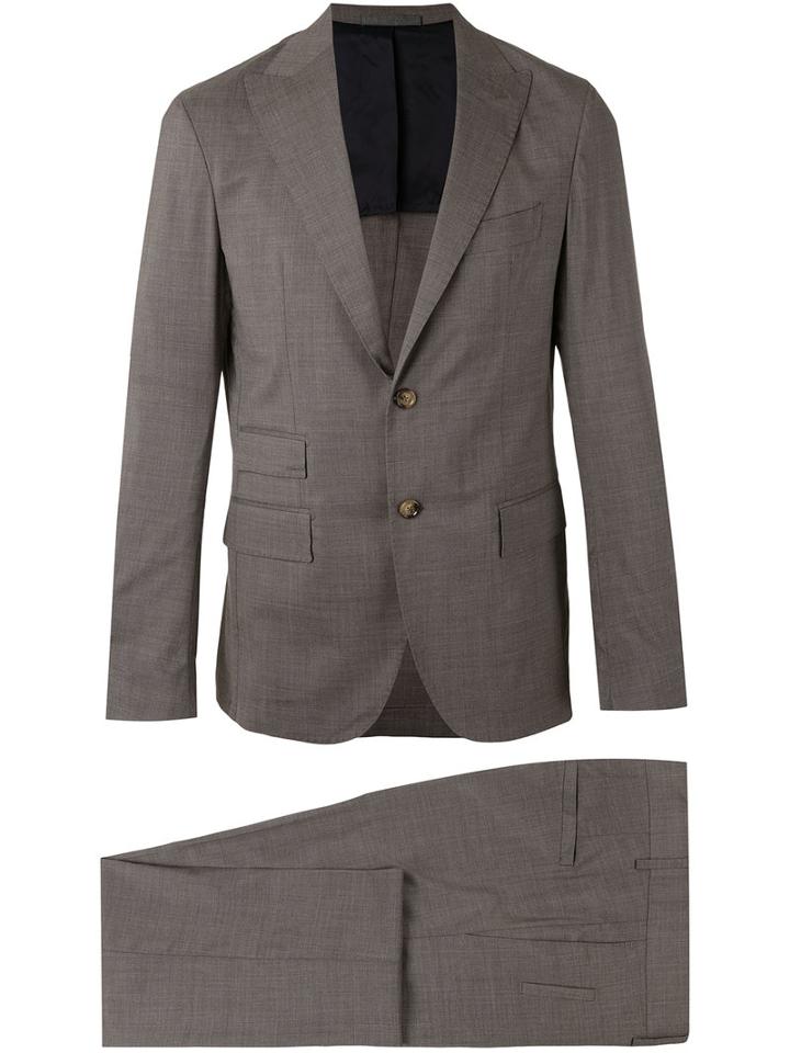 Eleventy - Two-piece Slim Suit - Men - Silk/spandex/elastane/cupro/virgin Wool - 46, Brown, Silk/spandex/elastane/cupro/virgin Wool